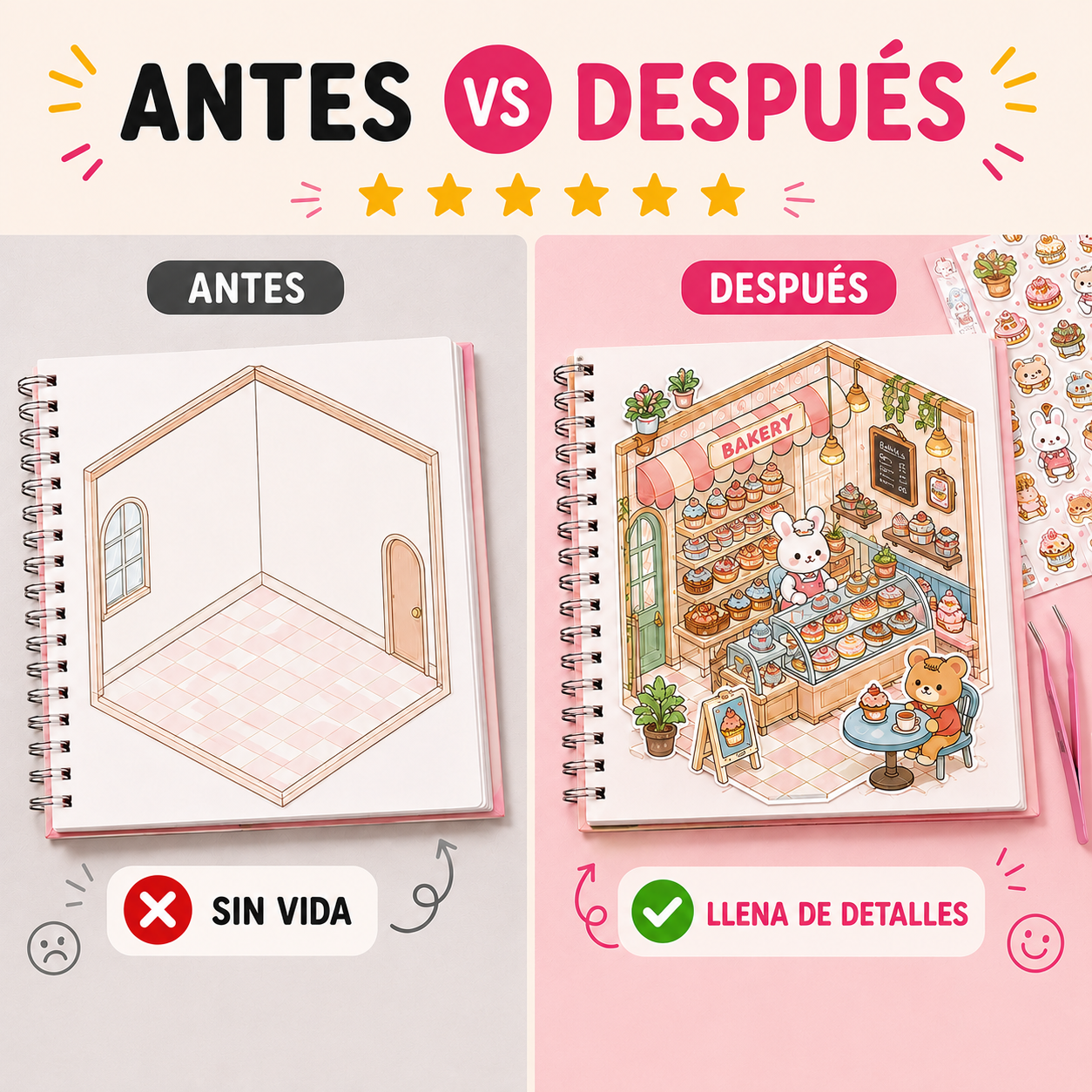 Libro de Pegatinas de Escenas 3D