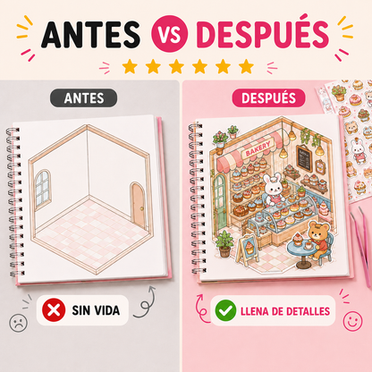 Libro de Pegatinas de Escenas 3D