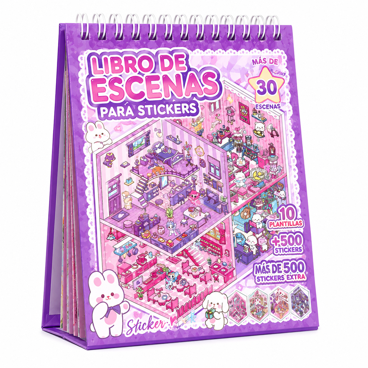 Libro de Pegatinas de Escenas 3D