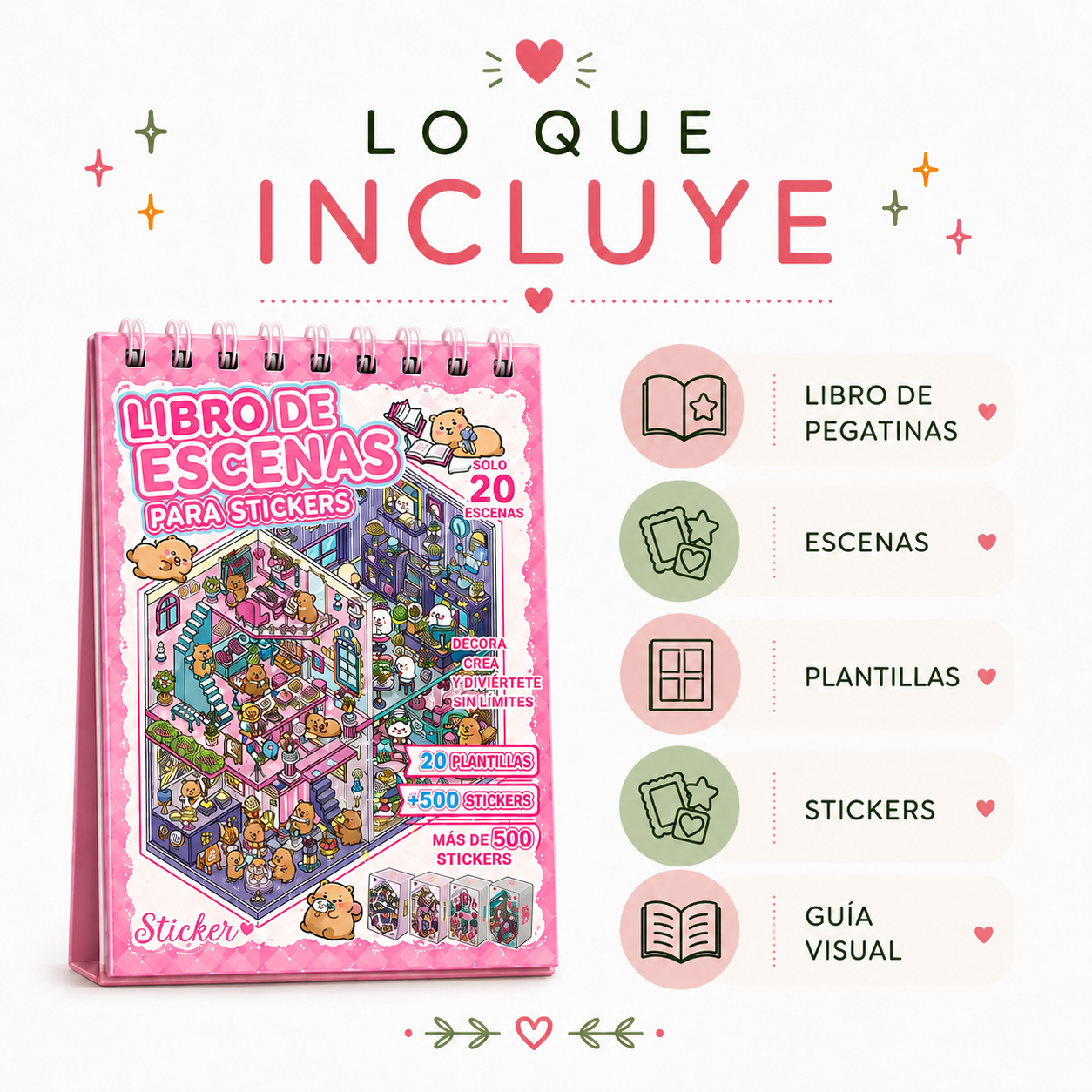 Libro de Pegatinas de Escenas 3D